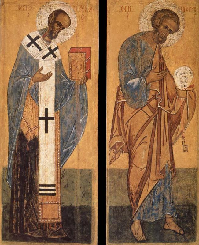 unknow artist Saint Peter and Saint Nicholas France oil painting art
